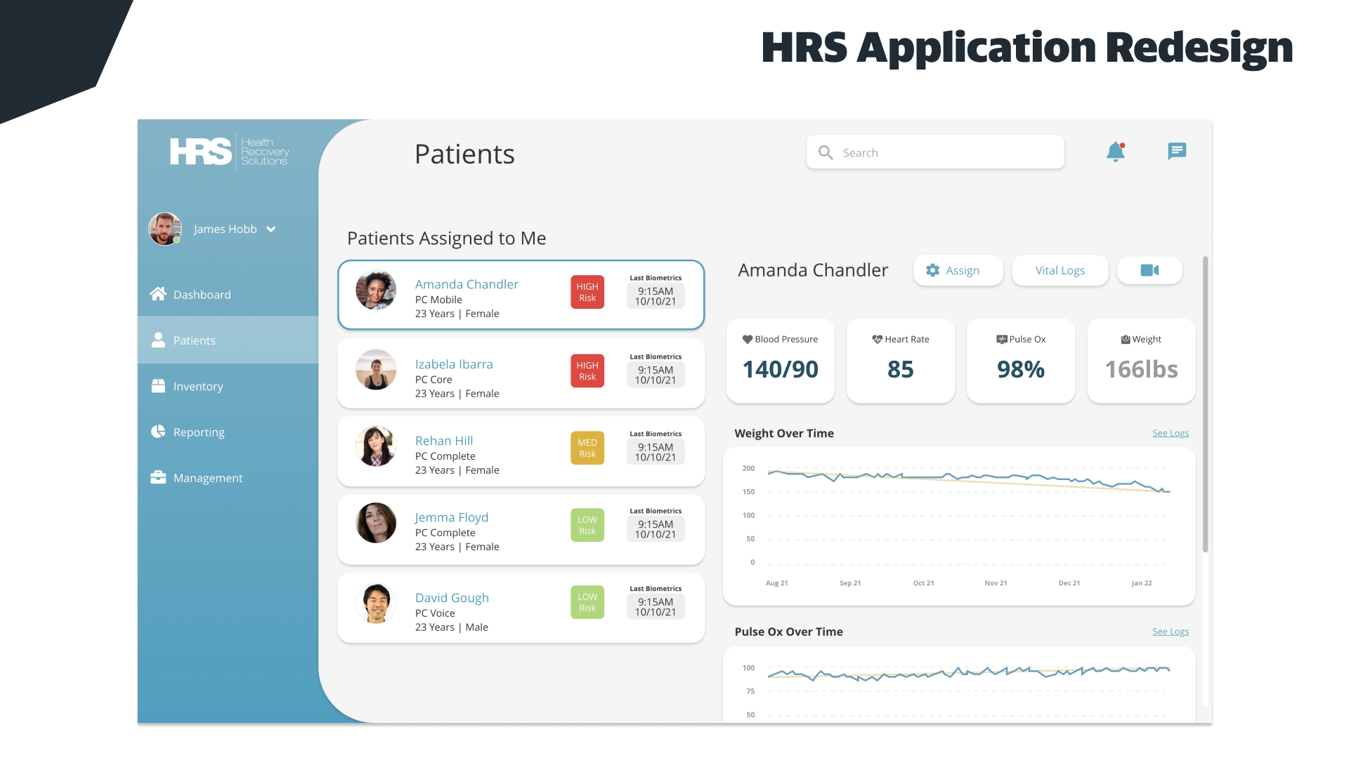 Health Recovery Solutions App Redesign