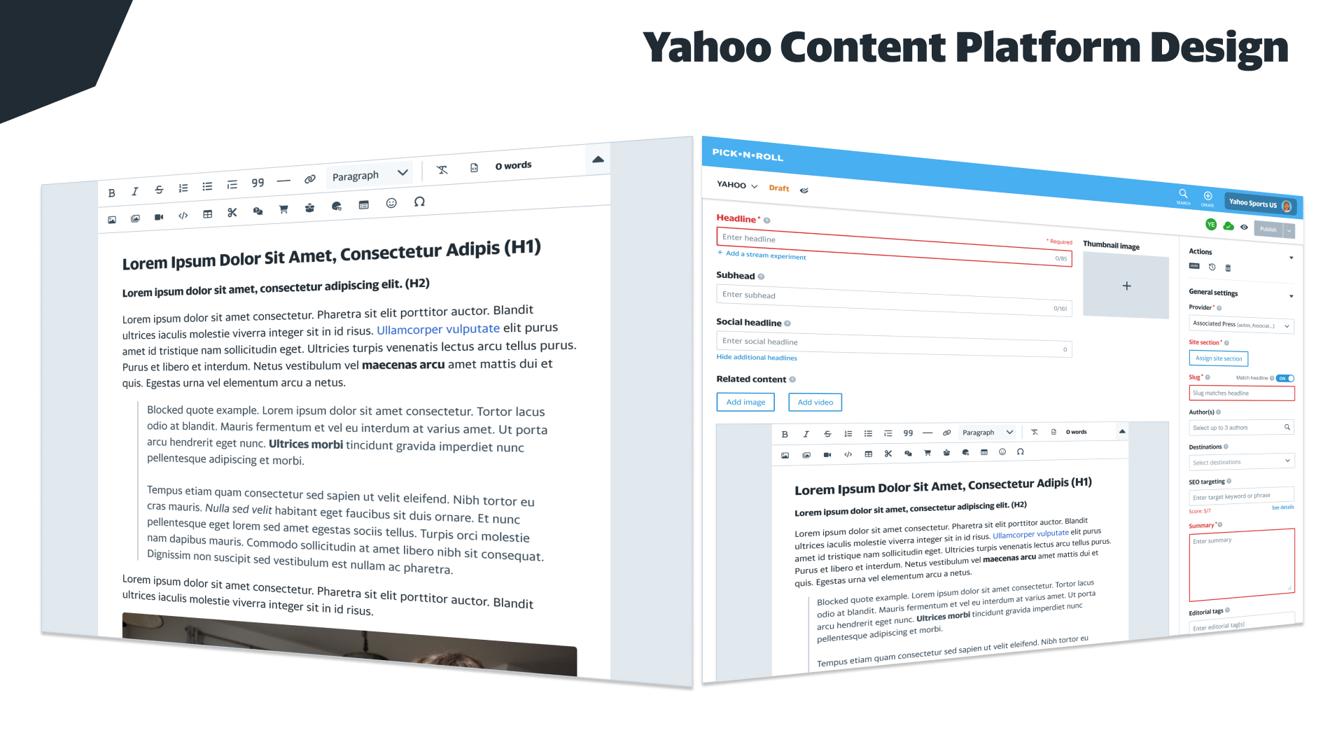 Yahoo Content Platform
